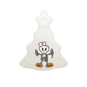 Halloween Nicu Nurse Skeleton Scrub Top Costume Ceramic Tree Ornament