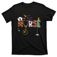 Halloween Nurse Nursing Cute Health Worker Halloween Pattern T-Shirt