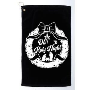 Holy Night Nativity Wreath Christmas Star Jesus Angel Platinum Collection Golf Towel