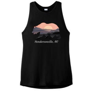 Hendersonville Nc North Carolina Wildlife Bear Blue Ridge Mt Ladies PosiCharge Tri-Blend Wicking Tank