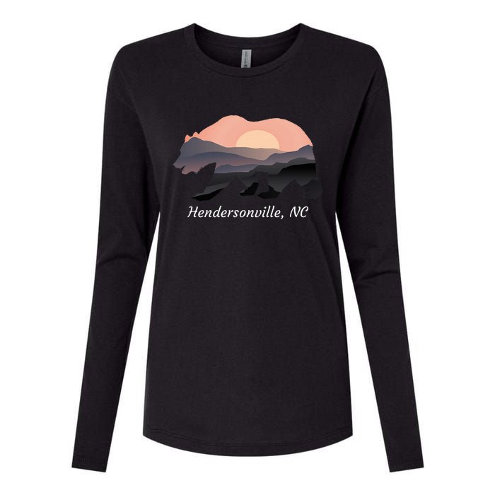 Hendersonville Nc North Carolina Wildlife Bear Blue Ridge Mt Womens Cotton Relaxed Long Sleeve T-Shirt