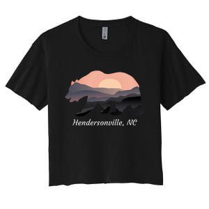 Hendersonville Nc North Carolina Wildlife Bear Blue Ridge Mt Women's Crop Top Tee