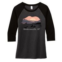 Hendersonville Nc North Carolina Wildlife Bear Blue Ridge Mt Women's Tri-Blend 3/4-Sleeve Raglan Shirt