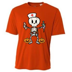 Halloween Nicu Nurse Skeleton Scrub Top Costume Gift Cooling Performance Crew T-Shirt