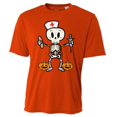 Halloween Nicu Nurse Skeleton Scrub Top Costume Gift Cooling Performance Crew T-Shirt