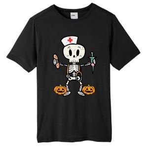 Halloween Nicu Nurse Skeleton Scrub Top Costume Gift Tall Fusion ChromaSoft Performance T-Shirt