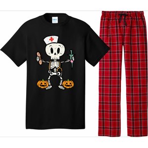 Halloween Nicu Nurse Skeleton Scrub Top Costume Gift Pajama Set