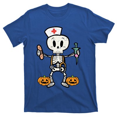 Halloween Nicu Nurse Skeleton Scrub Top Costume Gift T-Shirt