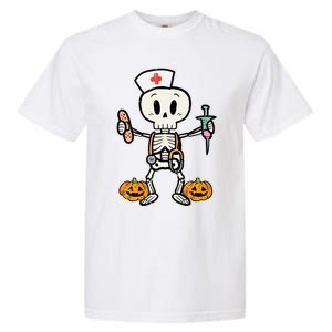 Halloween Nicu Nurse Skeleton Scrub Top Costume Gift Garment-Dyed Heavyweight T-Shirt