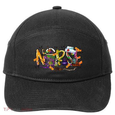 Halloween Nurse Nursing Health Care 7-Panel Snapback Hat