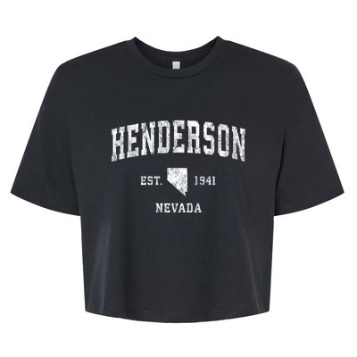 Henderson Nevada Nv Vintage Athletic Sports Design Established Bella+Canvas Jersey Crop Tee