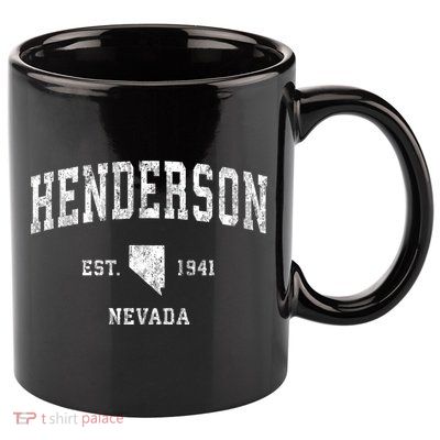Henderson Nevada Nv Vintage Athletic Sports Design Established 11oz C Handle Ceramic Mug