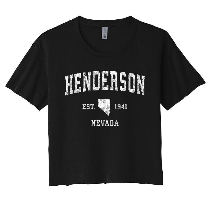 Henderson Nevada Nv Vintage Athletic Sports Design Established Women's Crop Top Tee