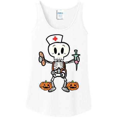 Halloween Nicu Nurse Skeleton Scrub Top Costume Ladies Essential Tank