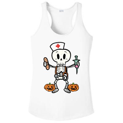 Halloween Nicu Nurse Skeleton Scrub Top Costume Ladies PosiCharge Competitor Racerback Tank