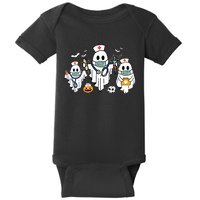 Halloween Nurse Nursing Funny Health Worker Rn Ghost Nurse Baby Bodysuit