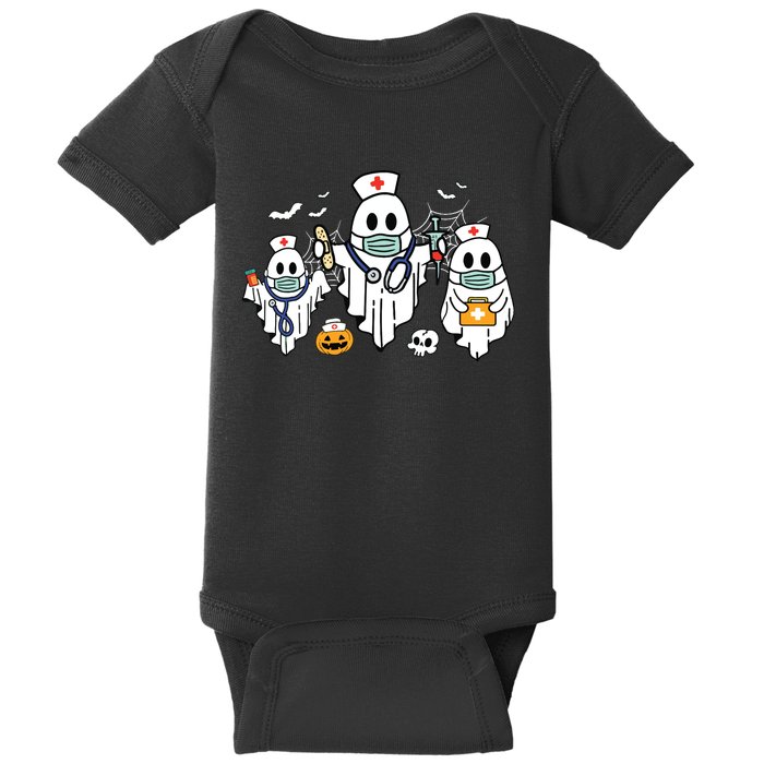 Halloween Nurse Nursing Funny Health Worker Rn Ghost Nurse Baby Bodysuit