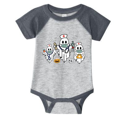 Halloween Nurse Nursing Funny Health Worker Rn Ghost Nurse Infant Baby Jersey Bodysuit