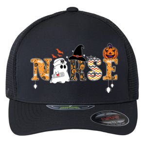 Halloween Nurse Nursing Cute Health Worker Halloween Pattern Gift Flexfit Unipanel Trucker Cap