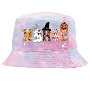 Halloween Nurse Nursing Cute Health Worker Halloween Pattern Gift Tie-Dyed Bucket Hat