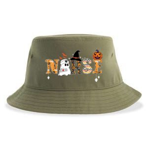 Halloween Nurse Nursing Cute Health Worker Halloween Pattern Gift Sustainable Bucket Hat