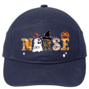 Halloween Nurse Nursing Cute Health Worker Halloween Pattern Gift 7-Panel Snapback Hat