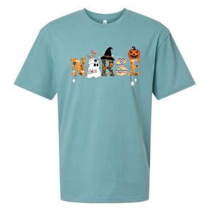 Halloween Nurse Nursing Cute Health Worker Halloween Pattern Gift Sueded Cloud Jersey T-Shirt