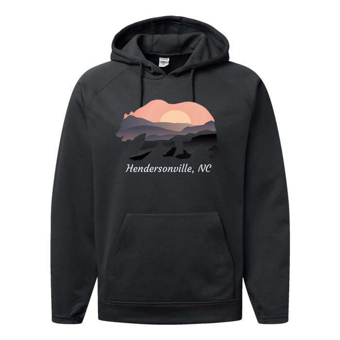 Hendersonville Nc North Carolina Wildlife Bear Blue Ridge Mt Performance Fleece Hoodie