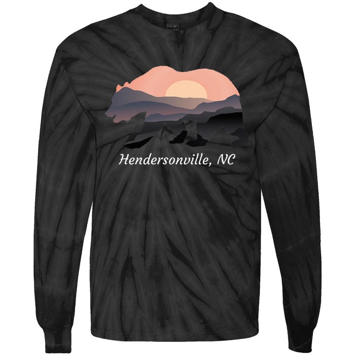 Hendersonville Nc North Carolina Wildlife Bear Blue Ridge Mt Tie-Dye Long Sleeve Shirt