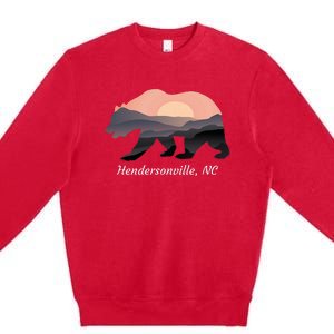 Hendersonville Nc North Carolina Wildlife Bear Blue Ridge Mt Premium Crewneck Sweatshirt