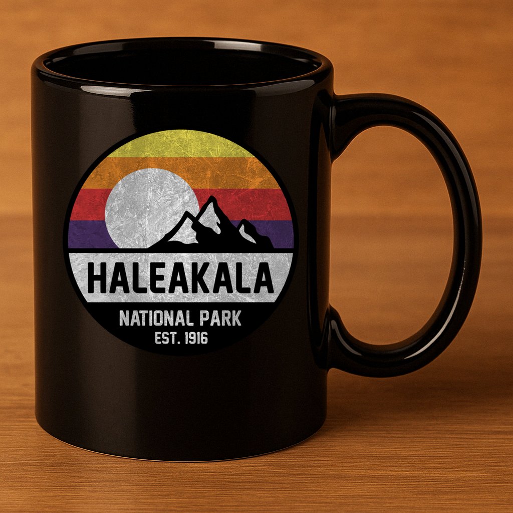 Haleakala National Park Retro Cool Gift 11oz C Handle Ceramic Mug