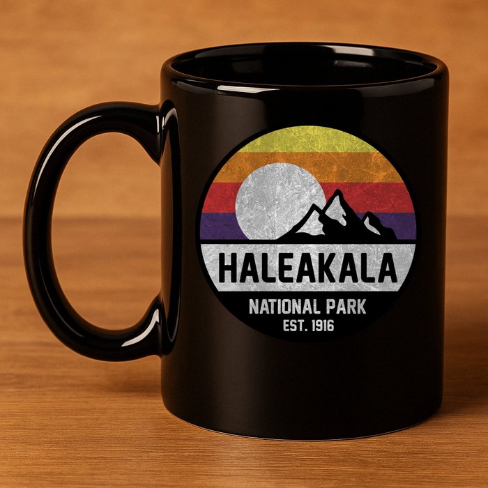 Haleakala National Park Retro Cool Gift 11oz C Handle Ceramic Mug