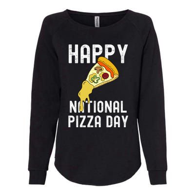 Happy National Pizza Day Womens California Wash Sweatshirt