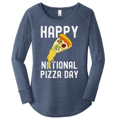 Happy National Pizza Day Women's Perfect Tri Tunic Long Sleeve Shirt