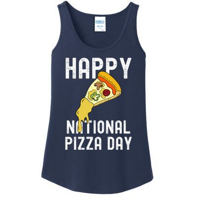 Happy National Pizza Day Ladies Essential Tank