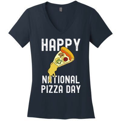 Happy National Pizza Day Women's V-Neck T-Shirt