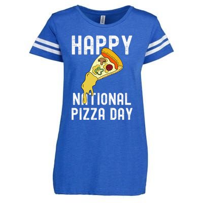 Happy National Pizza Day Enza Ladies Jersey Football T-Shirt