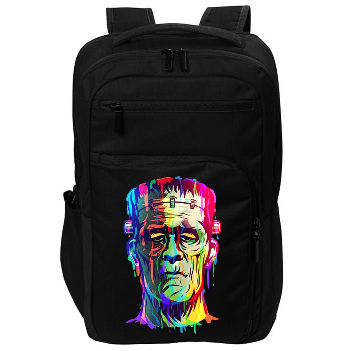 Halloween Neon Paint Drip Frankenstein Monster Impact Tech Backpack