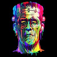 Halloween Neon Paint Drip Frankenstein Monster Impact Tech Backpack