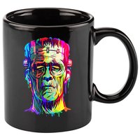 Halloween Neon Paint Drip Frankenstein Monster 11oz C Handle Ceramic Mug