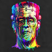 Halloween Neon Paint Drip Frankenstein Monster 11oz C Handle Ceramic Mug