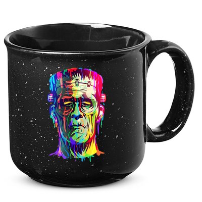 Halloween Neon Paint Drip Frankenstein Monster 15oz Campfire Ceramic Mug