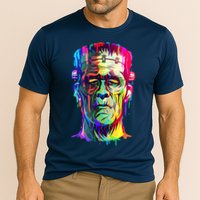 Halloween Neon Paint Drip Frankenstein Monster Performance Shirt