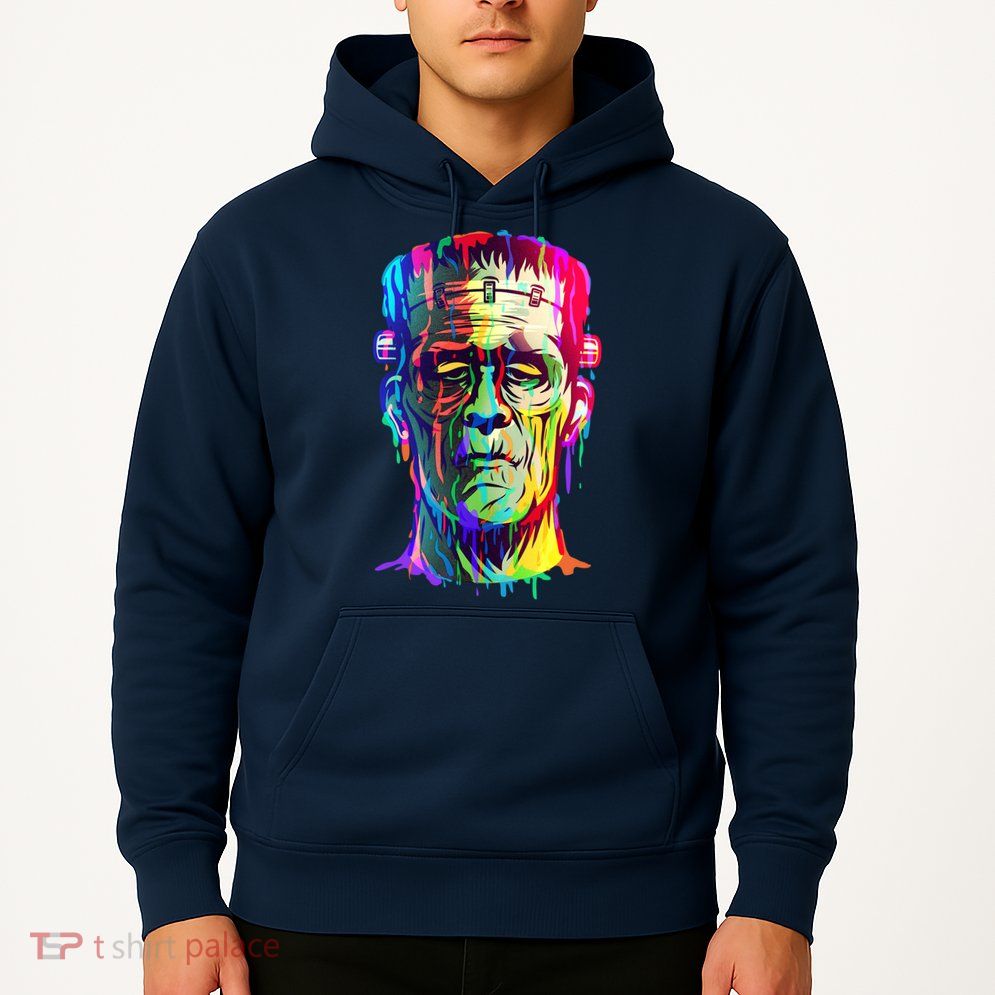 Halloween Neon Paint Drip Frankenstein Monster Hoodie
