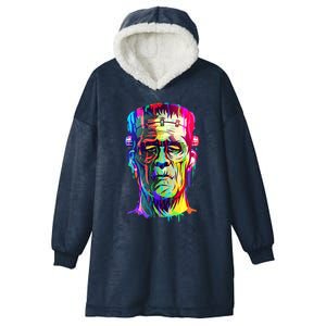 Halloween Neon Paint Drip Frankenstein Monster Hooded Wearable Blanket