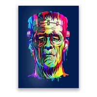 Halloween Neon Paint Drip Frankenstein Monster Poster