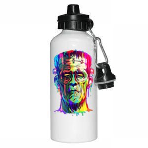 Halloween Neon Paint Drip Frankenstein Monster Aluminum Water Bottle