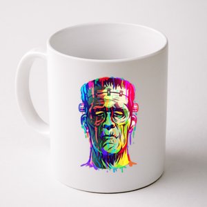 Halloween Neon Paint Drip Frankenstein Monster Coffee Mug