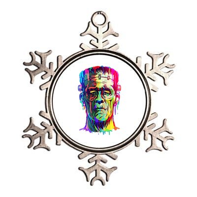 Halloween Neon Paint Drip Frankenstein Monster Metallic Star Ornament