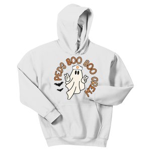 Halloween Nurse Peds Boo Boo Crew Pediatric Nurse Ghost Fall Kids Hoodie